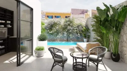 Boutique-style townhouse in the traditional area of Pollensa with swimming pool and terrace