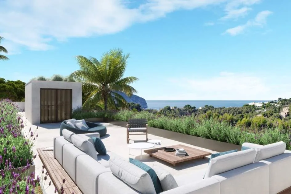 New construction villa with sea view in Camp de Mar