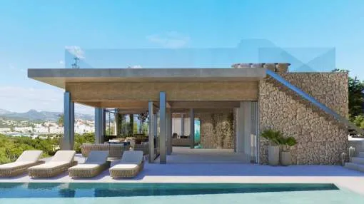 Plot with sea view in exclusive residential area of Nova Santa Ponsa