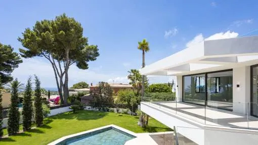 Luxury villa with sea view in exclusive location of Cas Catala in southwest Mallorca