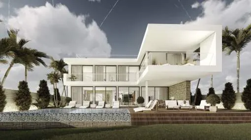 Modern villa project with sea views from the 1st floor in Sol de Mallorca in southwest Mallorca