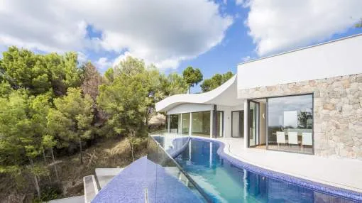 Modern, new built villa in quiet location panoramic views in Cas Català