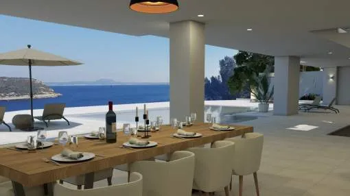 Modern new construction villa in first sea line with private sea access in Cala Vinyes Modern new construction villa in first sea line with private sea access in Cala Vinyes