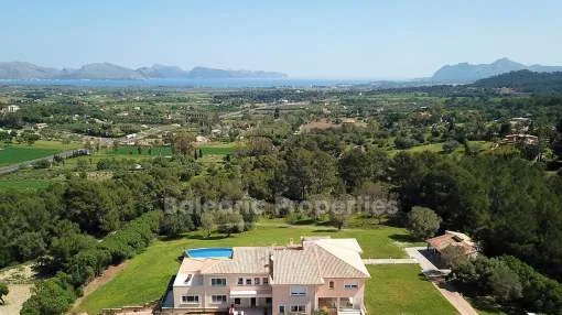 Luxury villa with panoramic views over the landscape to the sea near Alcúdia, Mallorca