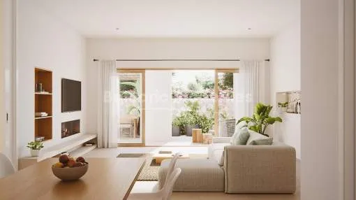 Apartment with wooden beams and stone elements for sale in Santa María, Mallorca Apartment with wooden beams and stone elements for sale in Santa María, Mallorca