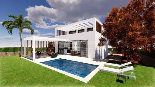 Modern villa under construction in Santanyi, Mallorca