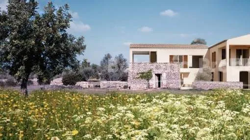 Large plot of land with approved project to build a 4 bedroom villa for sale near Algaida, Mallorca