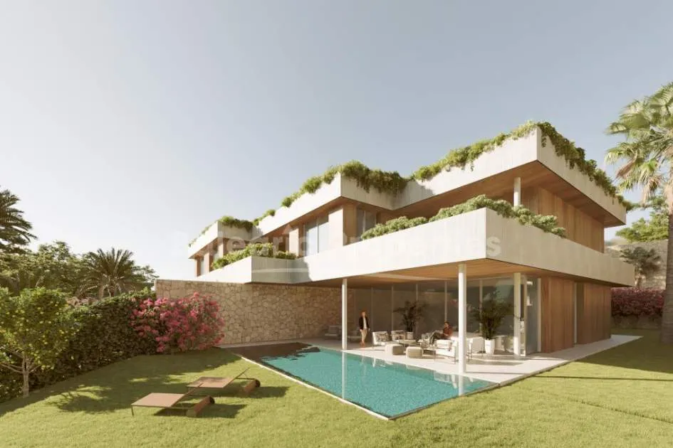 Modern semi-detached villa with sea view for sale in Sol de Mallorca