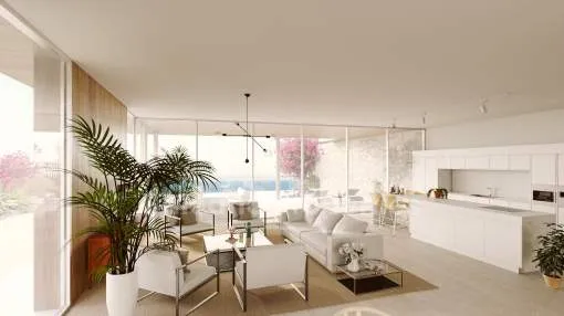 Modern semi-detached villa with sea view for sale in Sol de Mallorca