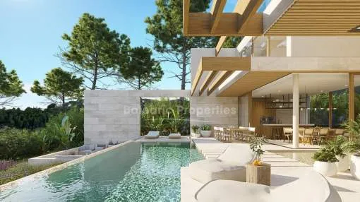 Modern Mediterranean style villa with views over Cap Falcó Bay for sale in Cala Vinyas, Mallorca Modern Mediterranean style villa with views over Cap Falcó Bay for sale in Cala Vinyas, Mallorca