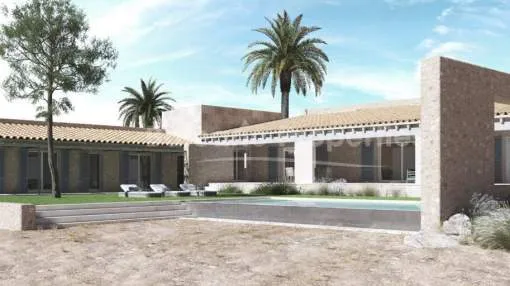 Newly built country home with saltwater pool for sale in Campos, Mallorca