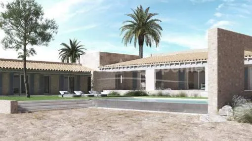 Newly built country home with saltwater pool for sale in Campos, Mallorca Newly built country home with saltwater pool for sale in Campos, Mallorca