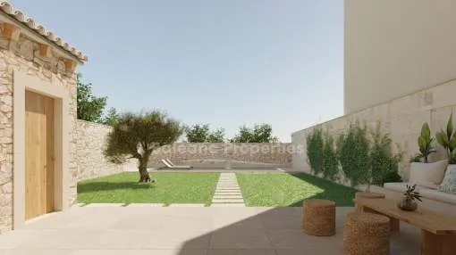 Luxury town house project with pool for sale in Santanyi, Mallorca 