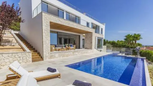 Renovated modern villa with pool and panoramic sea views in Bendinat, Mallorca Renovated modern villa with pool and panoramic sea views in Bendinat, Mallorca