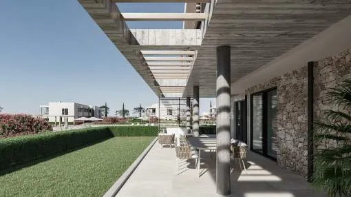 Exclusive groundfloor apartment with private garden for sale in Es Trenc, Mallorca Exclusive groundfloor apartment with private garden for sale in Es Trenc, Mallorca