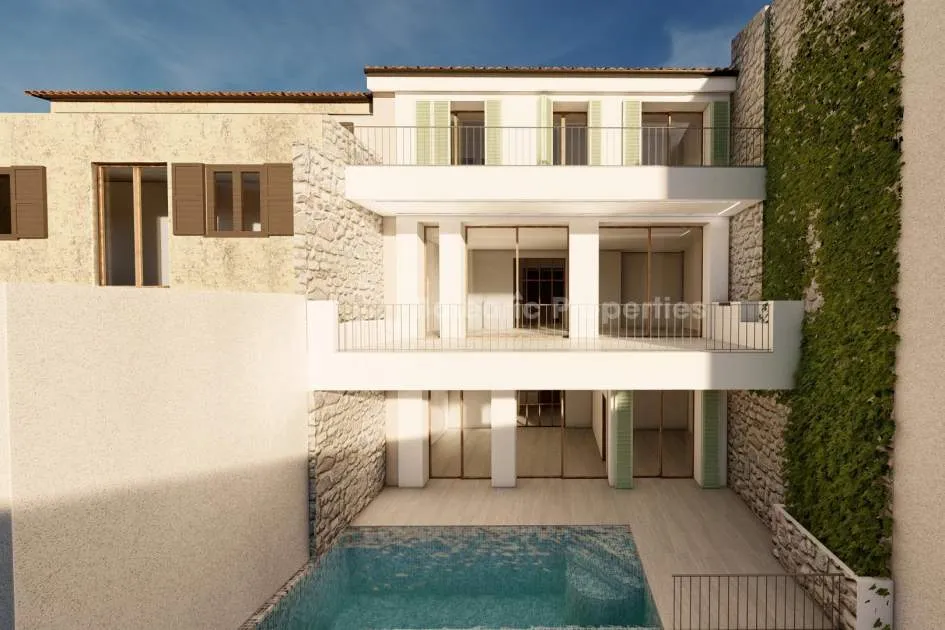 Contemporary town house project with pool for sale in Campanet, Mallorca