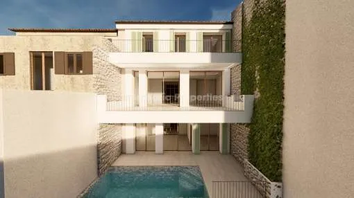 Contemporary town house project with pool for sale in Campanet, Mallorca