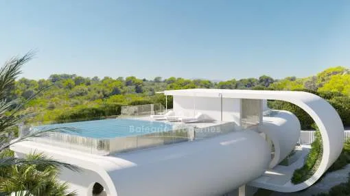 Futuristic front line villa for sale in Cala Murta, Porto Cristo, Mallorca