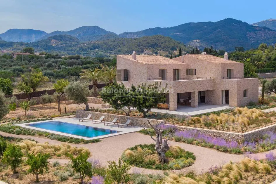 New deluxe finca with distant views of Alcudia Bay for sale in Selva, Mallorca
