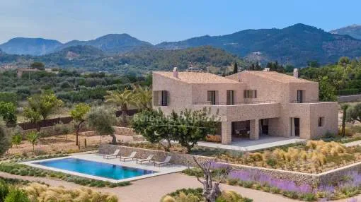 New deluxe finca with distant views of Alcudia Bay for sale in Selva, Mallorca