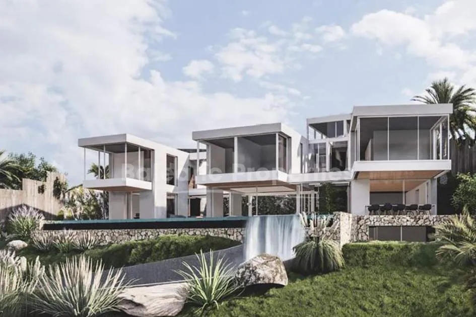 Sea view building plot with villa project for sale in Portals Nous, Mallorca
