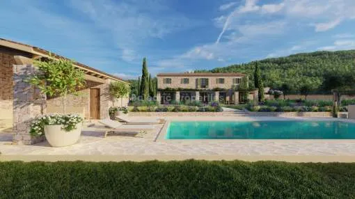 Country plot with fantastic villa project for sale in Campanet, Mallorca