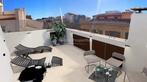 Newly built corner townhouse for sale in the centre of Palma, Mallorca