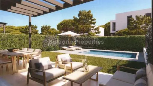 Newly built semi-detached houses for sale with private garden and pool near Llucmajor, Mallorca