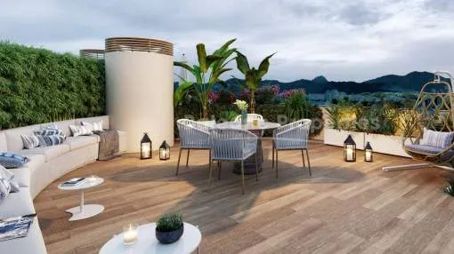 Luxurious penthouse with private roof top terrace for sale in Palma, Mallorca