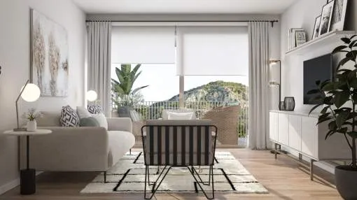New development of luxury apartments for sale in Pollensa town, Mallorca New development of luxury apartments for sale in Pollensa town, Mallorca