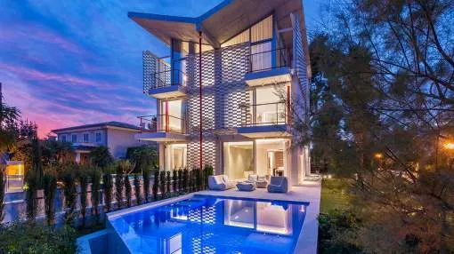 Contemporary semi detached villa on the beach in Puerto Alcudia, Mallorca Contemporary semi detached villa on the beach in Puerto Alcudia, Mallorca