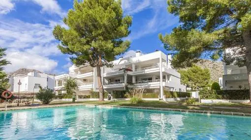 Ground floor apartment with private garden for sale in Puerto Pollensa, Mallorca Ground floor apartment with private garden for sale in Puerto Pollensa, Mallorca