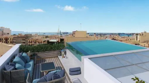 Exceptional penthouse with roof top terrace for sale in Santa Catalina, Palma