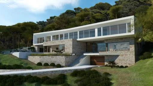 Impressive modern villa project for sale in Sol de Mallorca Impressive modern villa project for sale in Sol de Mallorca