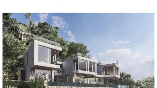 Project of modern villa with panoramic sea views for sale in Portals Nous, Mallorca Project of modern villa with panoramic sea views for sale in Portals Nous, Mallorca