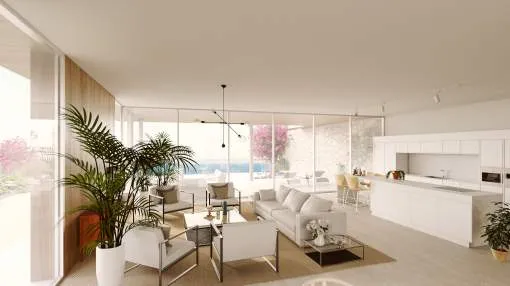 Modern semi-detached villa with sea view for sale in Sol de Mallorca Modern semi-detached villa with sea view for sale in Sol de Mallorca