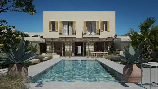 New build luxury townhouse with an amazing 40 m2 swimming pool for sale in Ses Salines, Mallorca New build luxury townhouse with an amazing 40 m2 swimming pool for sale in Ses Salines, Mallorca