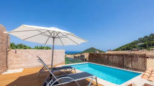 Can Binitu with Sea View, Mountain View, Wi-Fi, Balcony, Garden, Terrace & Pool