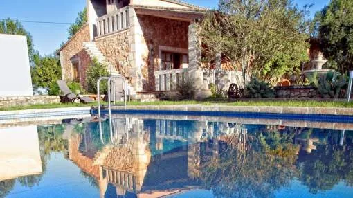 Typical mallorcan finca with big pool, garden and barbecue area Typical mallorcan finca with big pool, garden and barbecue area