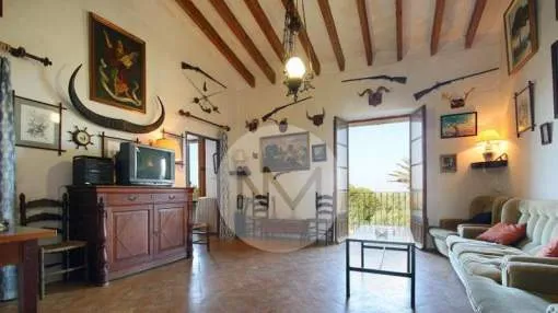 An old Mallorcan rustic property with fabulous views overlooking the mountains and the sea in Cala Mandia, Majorca An old Mallorcan rustic property with fabulous views overlooking the mountains and the sea in Cala Mandia, Majorca