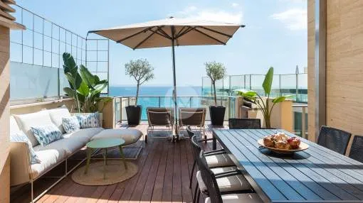 Duplex penthouse with spectacular sea views for sale in Cala Mayor, Majorca 