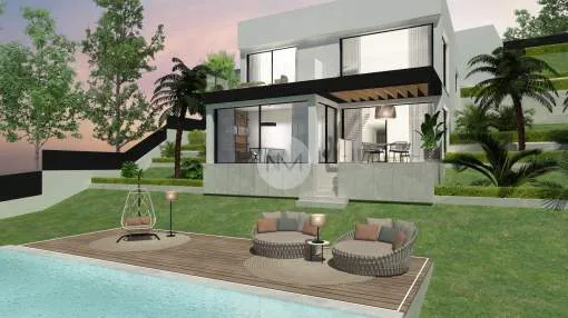 Modern villa construction project for sale in Costa d'en Blanes, Mallorca 