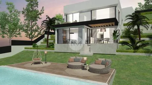 Modern villa construction project for sale in Costa d'en Blanes, Mallorca Modern villa construction project for sale in Costa d'en Blanes, Mallorca