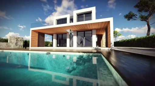 Plot near the sea for sale with basic project in Puig den Ros, Majorca Plot near the sea for sale with basic project in Puig den Ros, Majorca