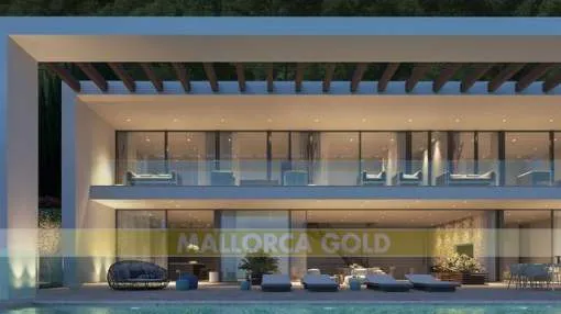 Newly built modern contemporary Villa with a remarkable architectural design and distant sea views Newly built modern contemporary Villa with a remarkable architectural design and distant sea views