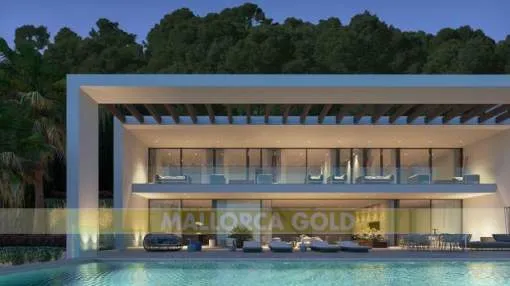 Newly built modern contemporary Villa with a remarkable architectural design and distant sea views Newly built modern contemporary Villa with a remarkable architectural design and distant sea views