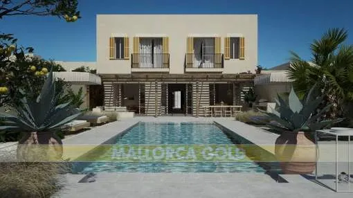 Newly built townhouse with garden and pool in Ses Salines Newly built townhouse with garden and pool in Ses Salines