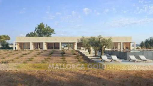 Project for the construction of a Finca on one floor with large pool and outdoor areas Project for the construction of a Finca on one floor with large pool and outdoor areas