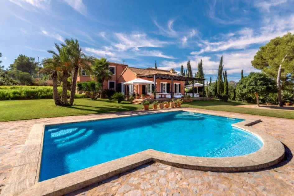 Luxurious property with panoramic distant views and helicopter landing pad in the hills of Artà