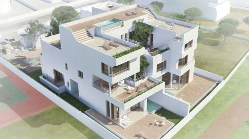 Modern designer-villa directly on the sea and divided into 4 luxurious living units Modern designer-villa directly on the sea and divided into 4 luxurious living units